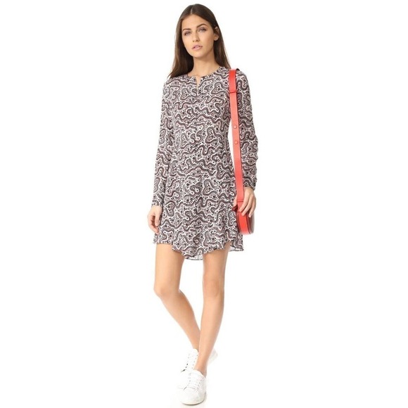 A.L.C. Randi Silk Abstract Floral Print Dress Size 4 Long Sleeves Mini ALC - Picture 1 of 10